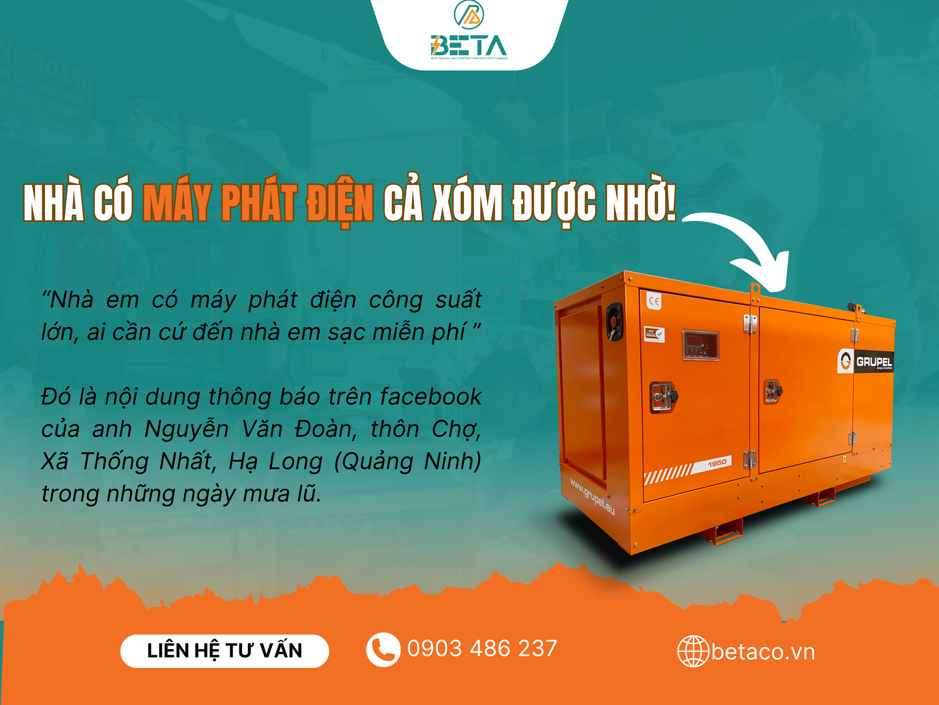 Nhà dự phòng máy phát điện cả xóm được nhờ!